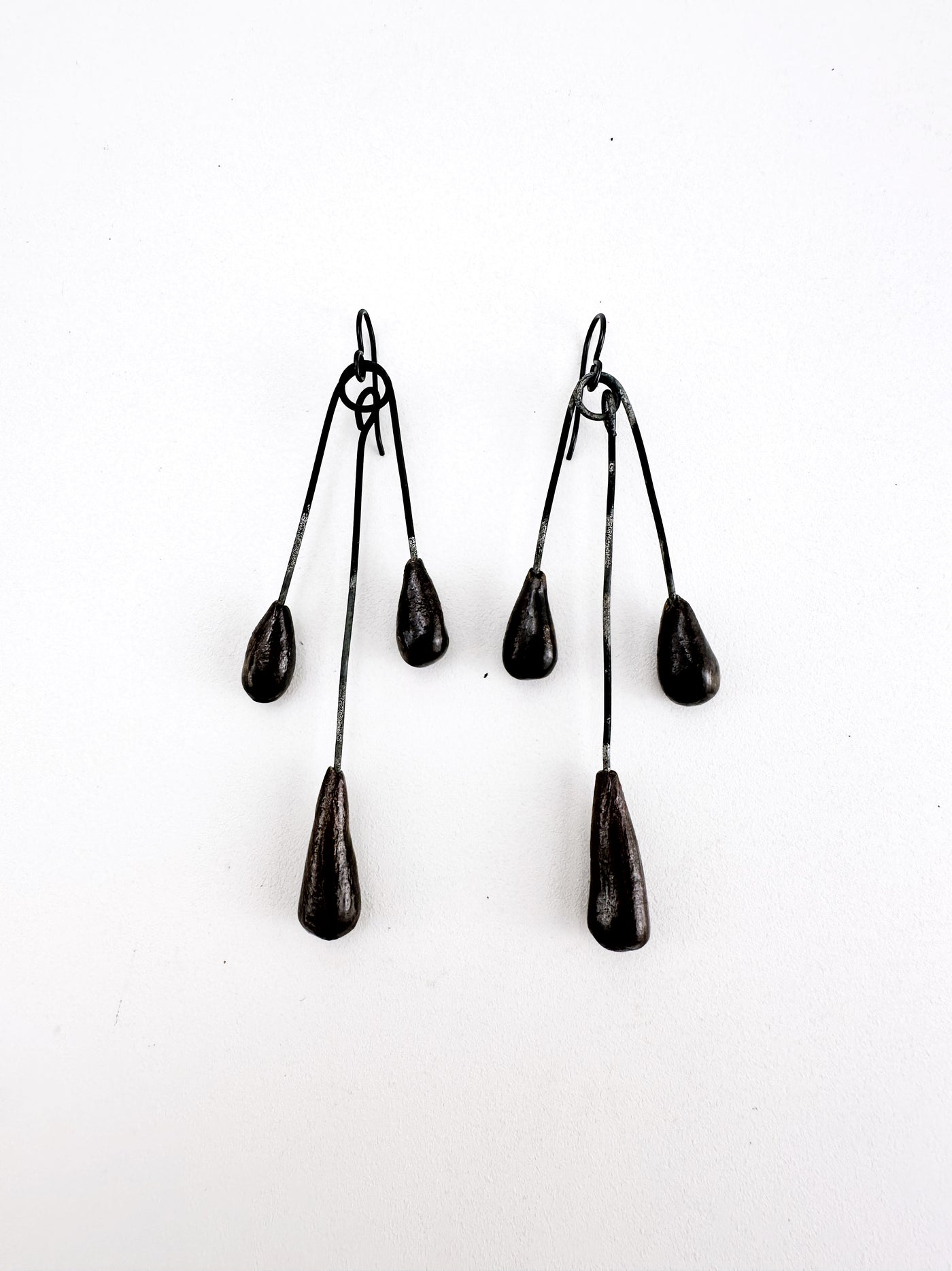 Ebony Triple Dangle Earrings 3.5"