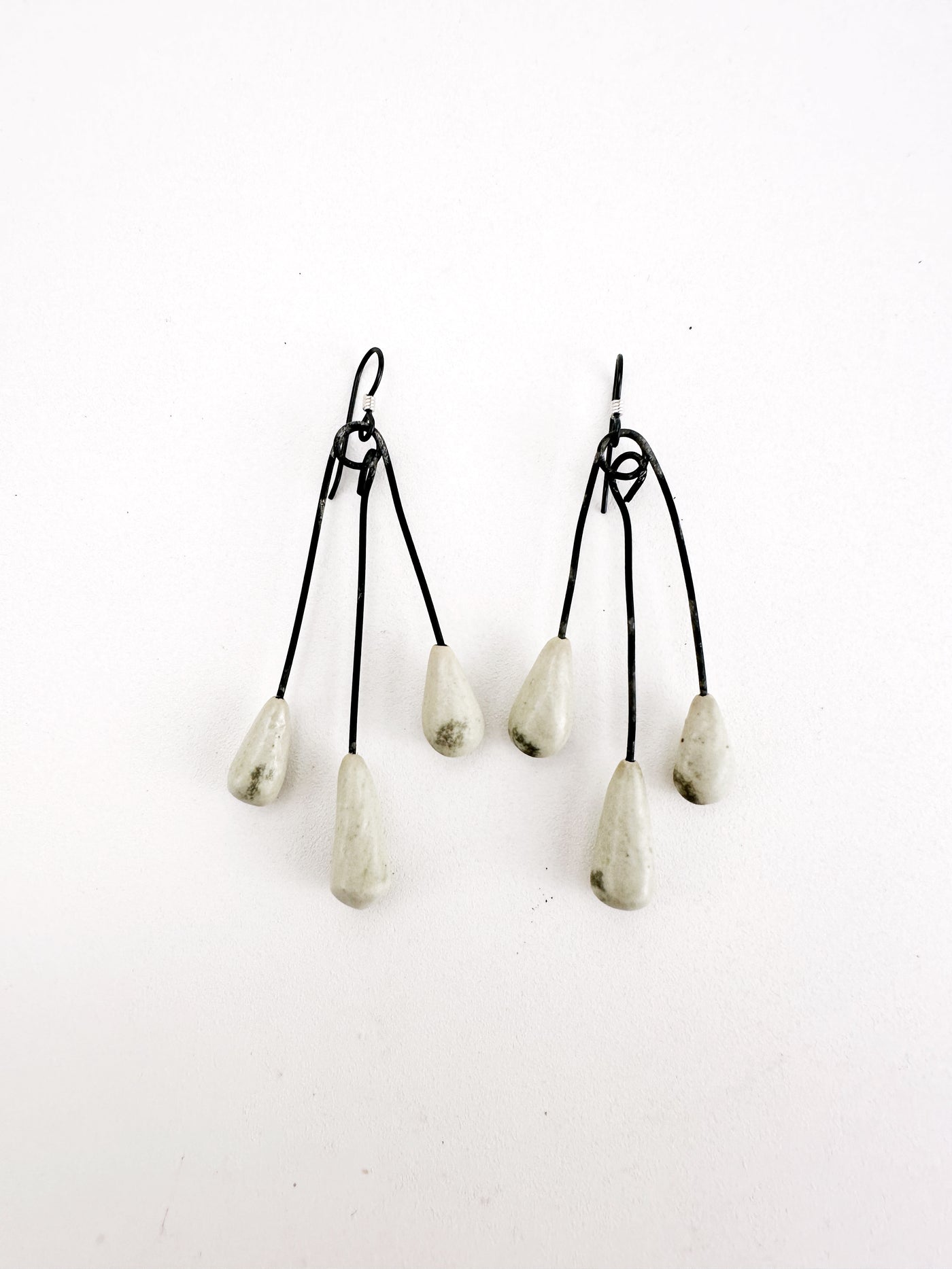 Patina Green Triple Dangle Earrings 2.5"