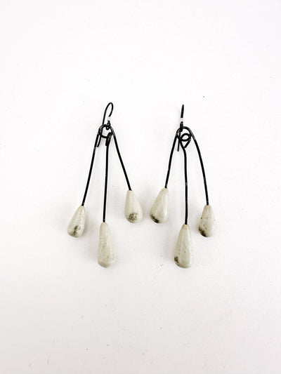 Patina Green Triple Dangle Earrings 2.5"