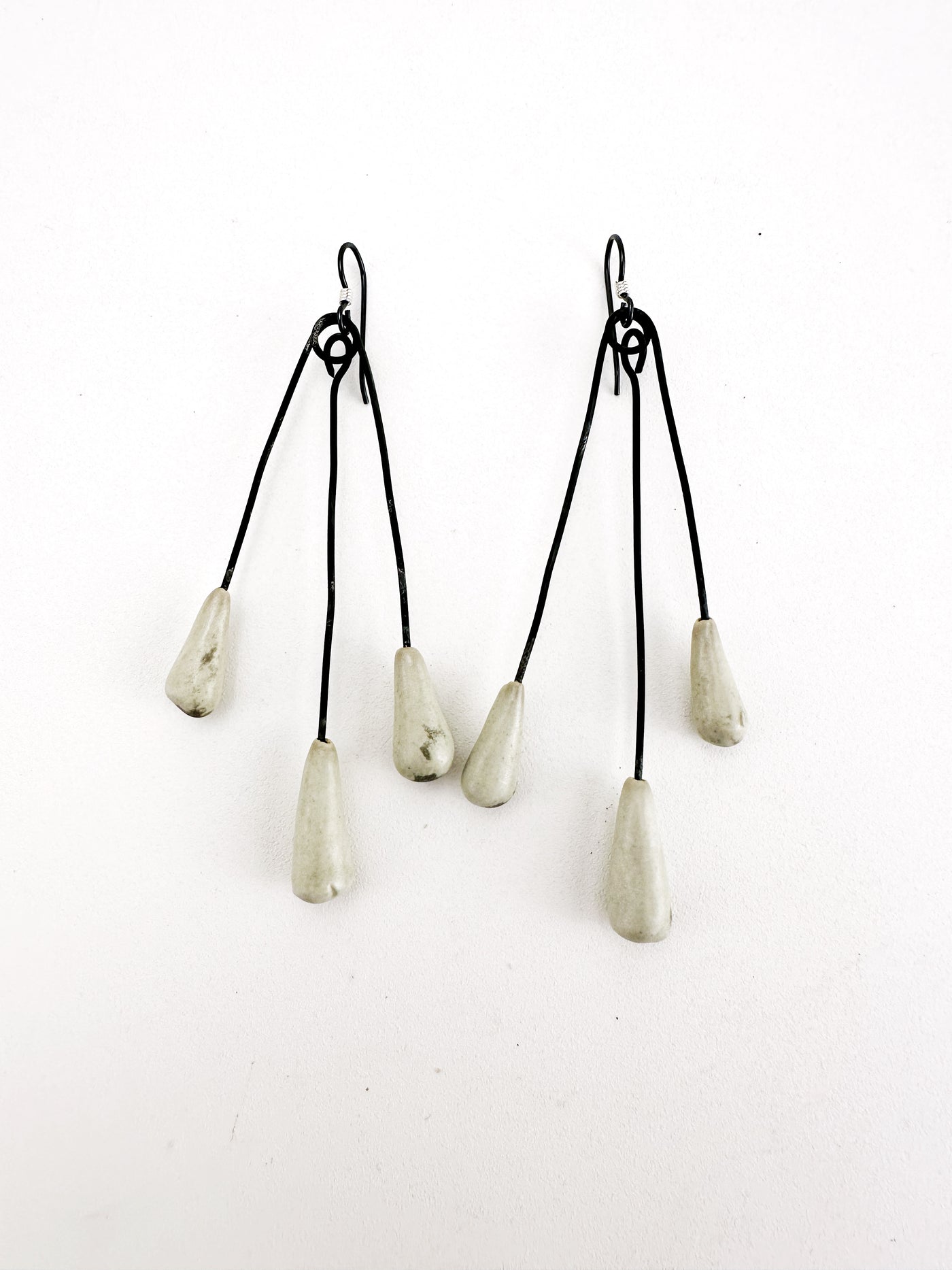 Patina Green Triple Dangle Earrings 3.5"