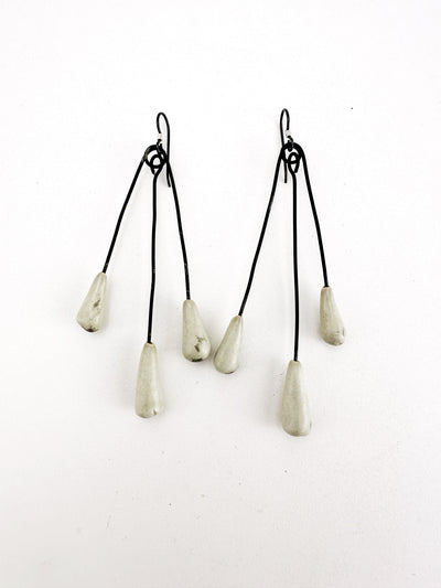 Patina Green Triple Dangle Earrings 3.5"