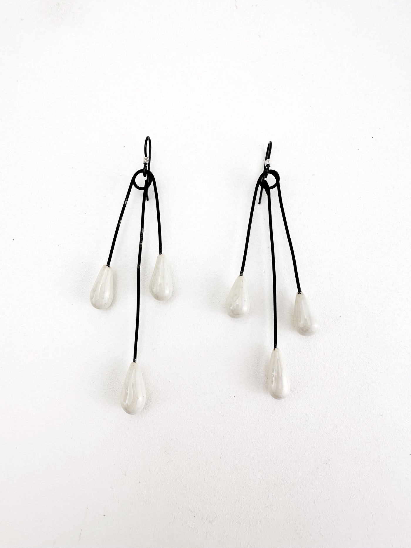 Ivory Triple Dangle Earrings 3.5"