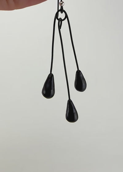 Ivory Triple Dangle Earrings 3.5"